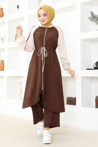 moda selvim Combine NYA2438 Brown - Thumbnail