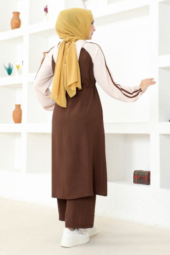 moda selvim Combine NYA2438 Brown - Thumbnail