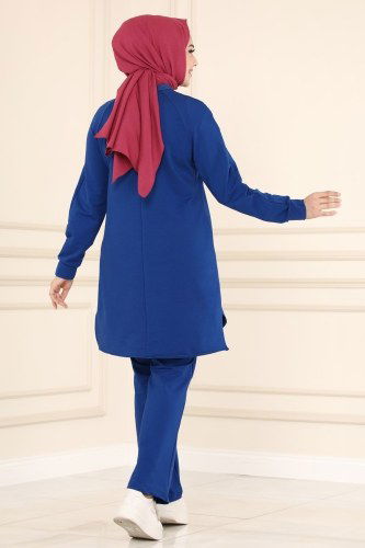 moda selvim PL8023 ازرق طقم - Thumbnail