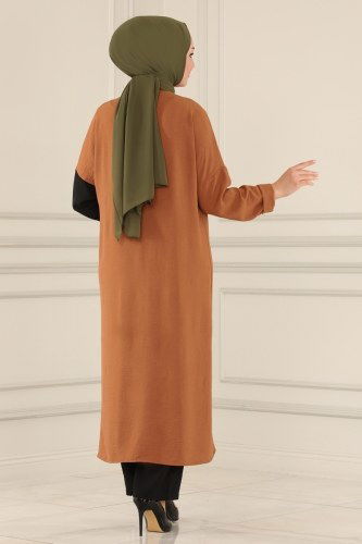 moda selvim PL8043 الترابي الغامق طقم - Thumbnail