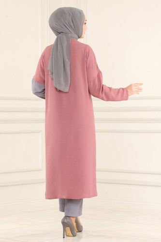moda selvim PL8043 الزهري&الفضي طقم - Thumbnail