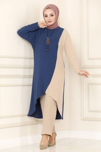 moda selvim Combine PL8043 Indigo&Light Brown - Thumbnail