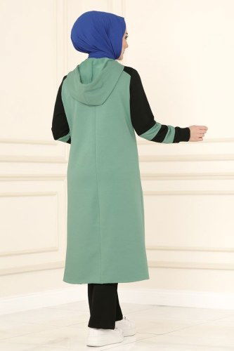 moda selvim Combine PL8044 Mint&Black - Thumbnail