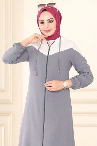 moda selvim PL8050 بيج فاتح ورمادي طقم - Thumbnail