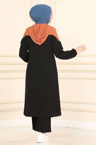 moda selvim PL8050 مرجاني واسود طقم - Thumbnail