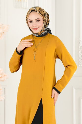 moda selvim Combine PL8053 Light Mustard&Black - Thumbnail