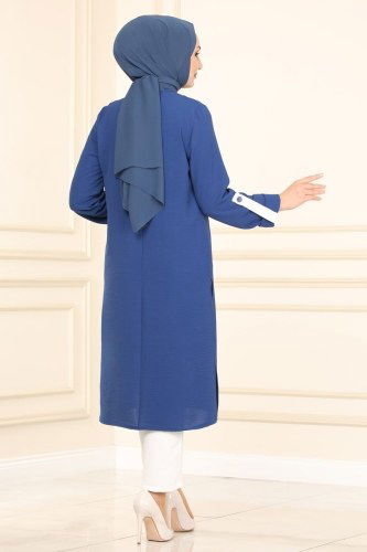 moda selvim Combine PL8054 Indigo&Ecru - Thumbnail