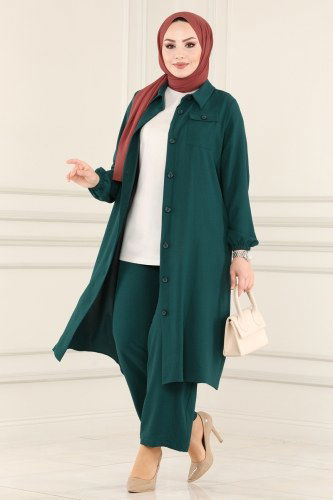 moda selvim PL8055 الزيتي طقم - Thumbnail