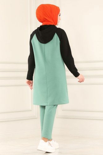 moda selvim Combine PL8060 Mint&Black - Thumbnail