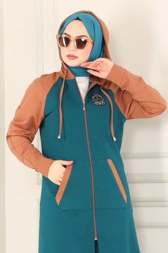 moda selvim PL8060 ازرق غامق صحراوي طقم - Thumbnail