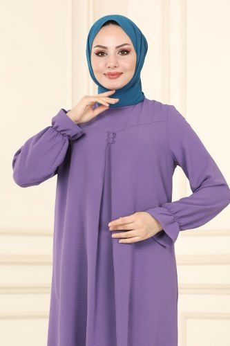 moda selvim PL8063 ارجواني فاتح طقم - Thumbnail