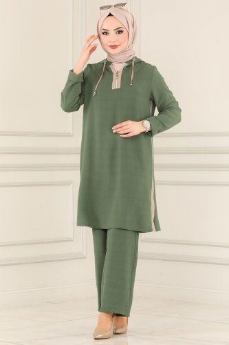 moda selvim Combine PL8075 Khaki - Thumbnail
