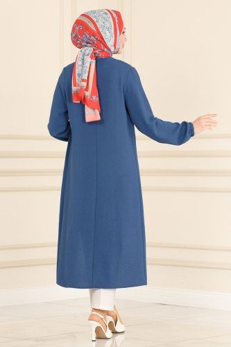 moda selvim Combine PL8081 Indigo&Ecru - Thumbnail