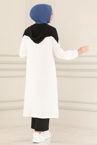 moda selvim PL8082 اسود وسكري طقم - Thumbnail