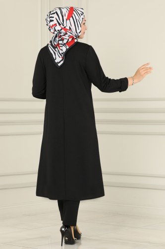 moda selvim PL9014 اسود طقم - Thumbnail