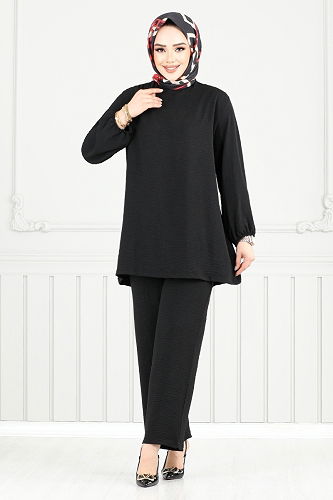 moda selvim طقم أسود 0010OZ1080-M - Thumbnail