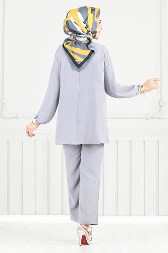 moda selvim طقم رمادي 0010OZ1080-M - Thumbnail