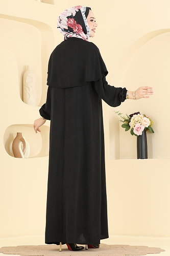 moda selvim طقم أسود 003ZMRK1203 - Thumbnail
