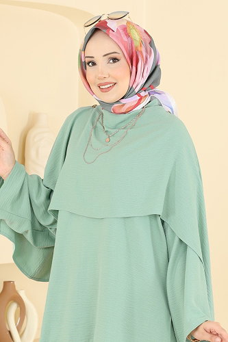 moda selvim طقم أخضر باهت 005ZMRK1203 - Thumbnail