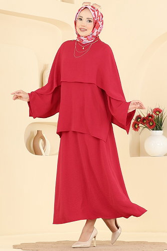 moda selvim طقم احمر 005ZMRK1203 - Thumbnail