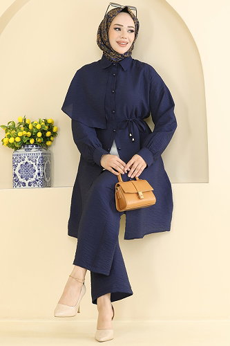 moda selvim طقم كحلي 006ZMRK1203 - Thumbnail
