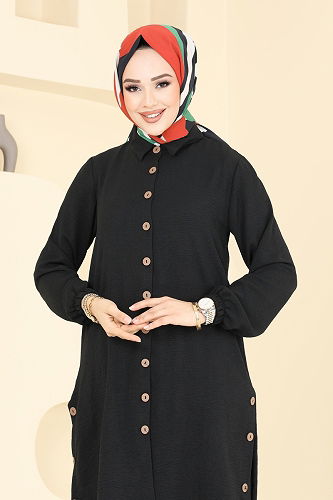 moda selvim طقم أسود 007MR1078 - Thumbnail