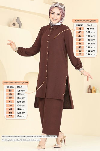 moda selvim طقم بني 007MR1078 - Thumbnail