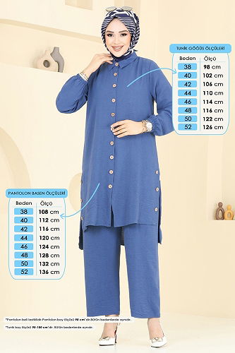 moda selvim طقم أزرق فاتح 007MR1078 - Thumbnail