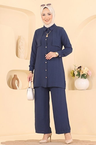 moda selvim طقم كحلي 008ZMRK1203 - Thumbnail