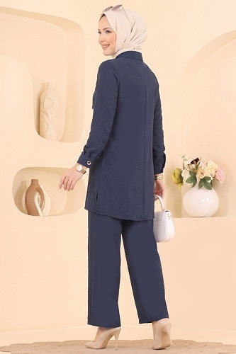 moda selvim طقم كحلي 008ZMRK1203 - Thumbnail