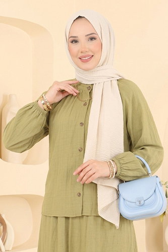 moda selvim Combined 009ZMRK1203 Oil Green - Thumbnail