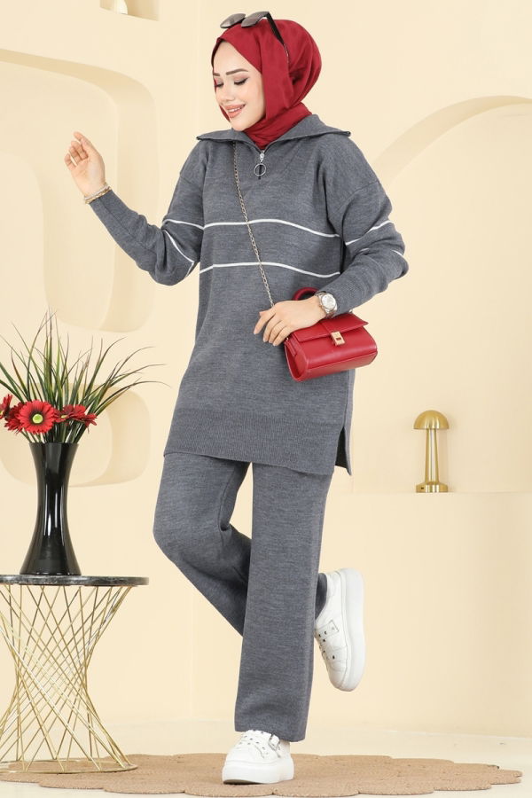 Modaselvim Hijab Combinations Combined 01050BRZ597 Anthracite