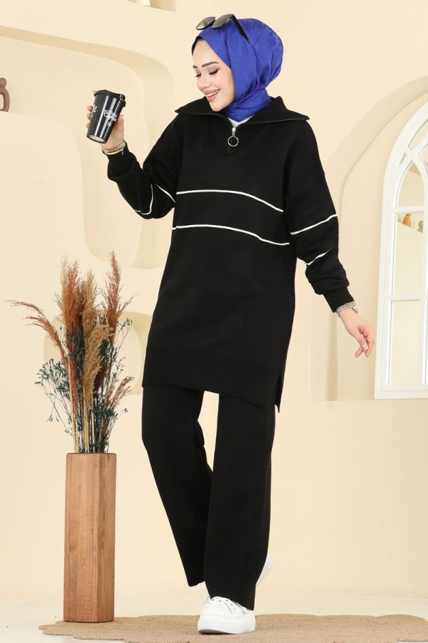 Modaselvim الاطقم طقم أسود 01050BRZ597