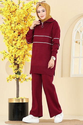 moda selvim Combined 01050BRZ597 Burgundy - Thumbnail