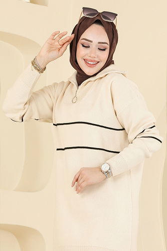 moda selvim طقم بيج 01050BRZ597 - Thumbnail