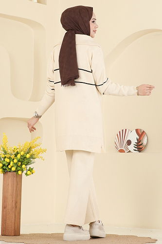 moda selvim طقم بيج 01050BRZ597 - Thumbnail