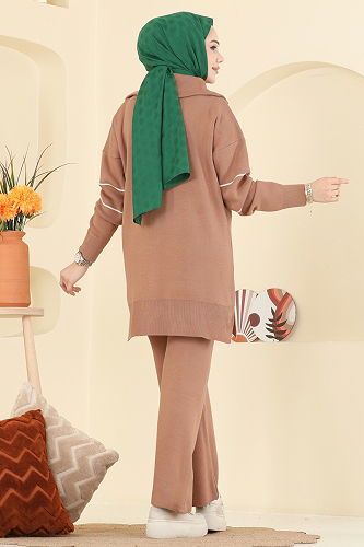 moda selvim طقم بيج 01050BRZ597 - Thumbnail