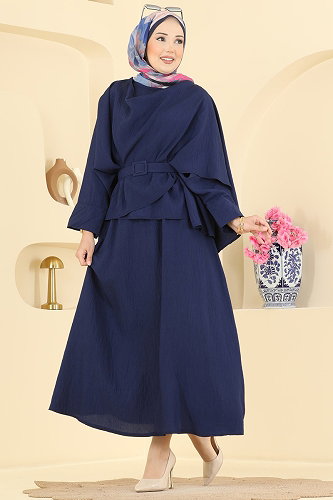 moda selvim طقم كحلي 011ZMRK1203 - Thumbnail