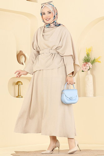moda selvim طقم بيج 011ZMRK1203 - Thumbnail