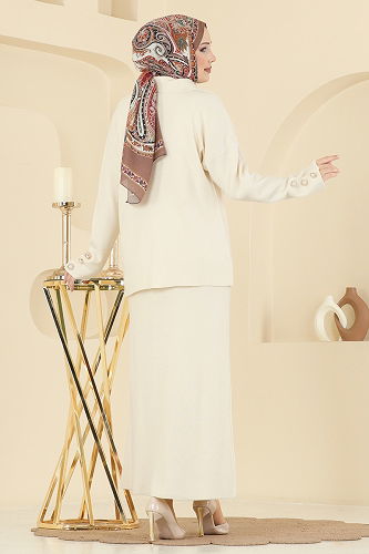 moda selvim طقم بيج 01213MT581 - Thumbnail