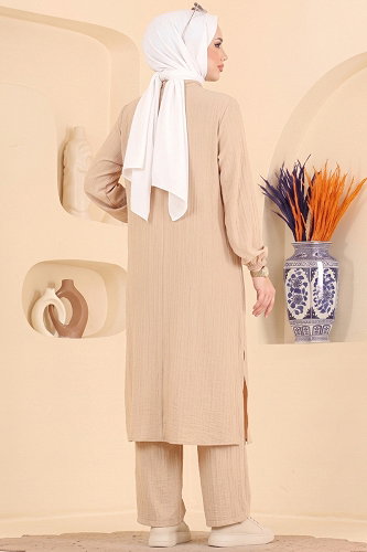 moda selvim طقم كريمي 014ZMRK1203 - Thumbnail
