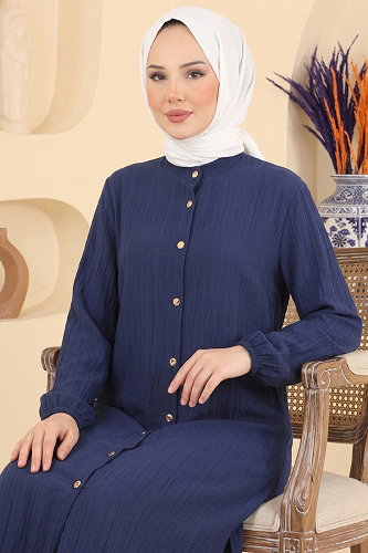 moda selvim طقم كحلي 014ZMRK1203 - Thumbnail