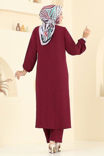 moda selvim طقم خمري 015MR1077-M - Thumbnail