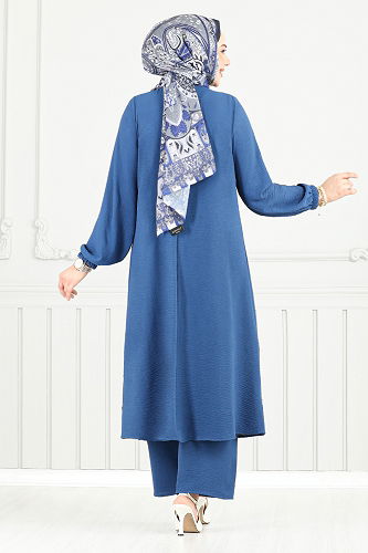 moda selvim طقم ازرق 015MR1077-M - Thumbnail