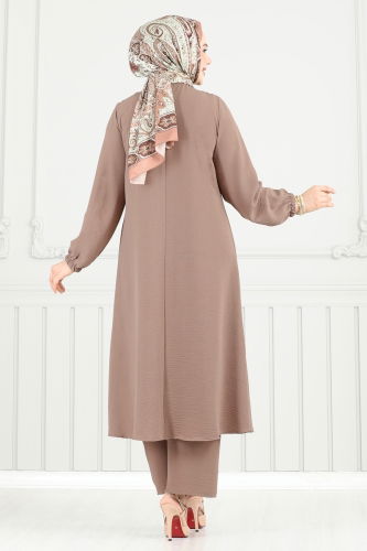 moda selvim طقم بيج 015MR1078 - Thumbnail