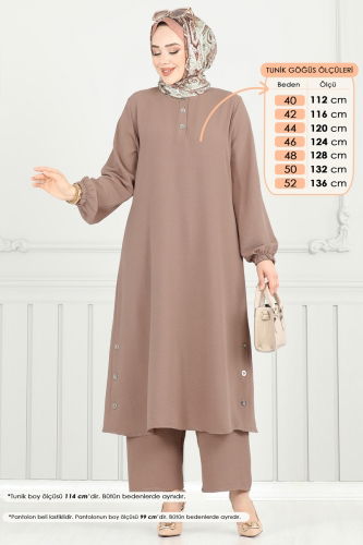 moda selvim طقم بيج 015MR1078 - Thumbnail