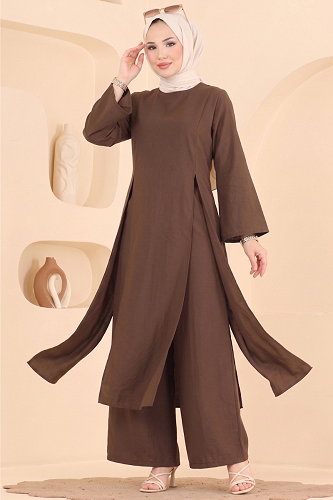 moda selvim طقم بني 015ZMRK1203 - Thumbnail