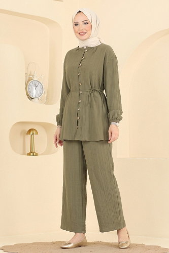 moda selvim طقم اخضر عفني 016ZMRK1203 - Thumbnail