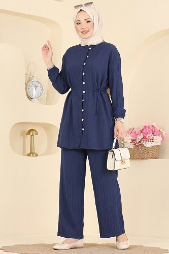 moda selvim طقم كحلي 016ZMRK1203 - Thumbnail