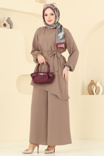 M.R. - طقم بيج غامق 017MR1078